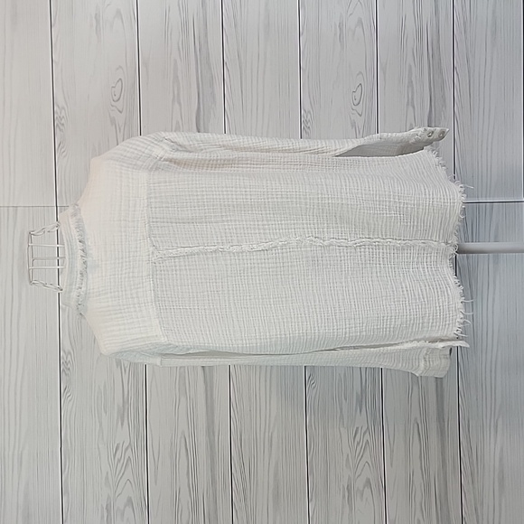 Urban Outfitters White Gauze Cotton  Button-Up Shirt Womens Size S - Picture 8 of 11